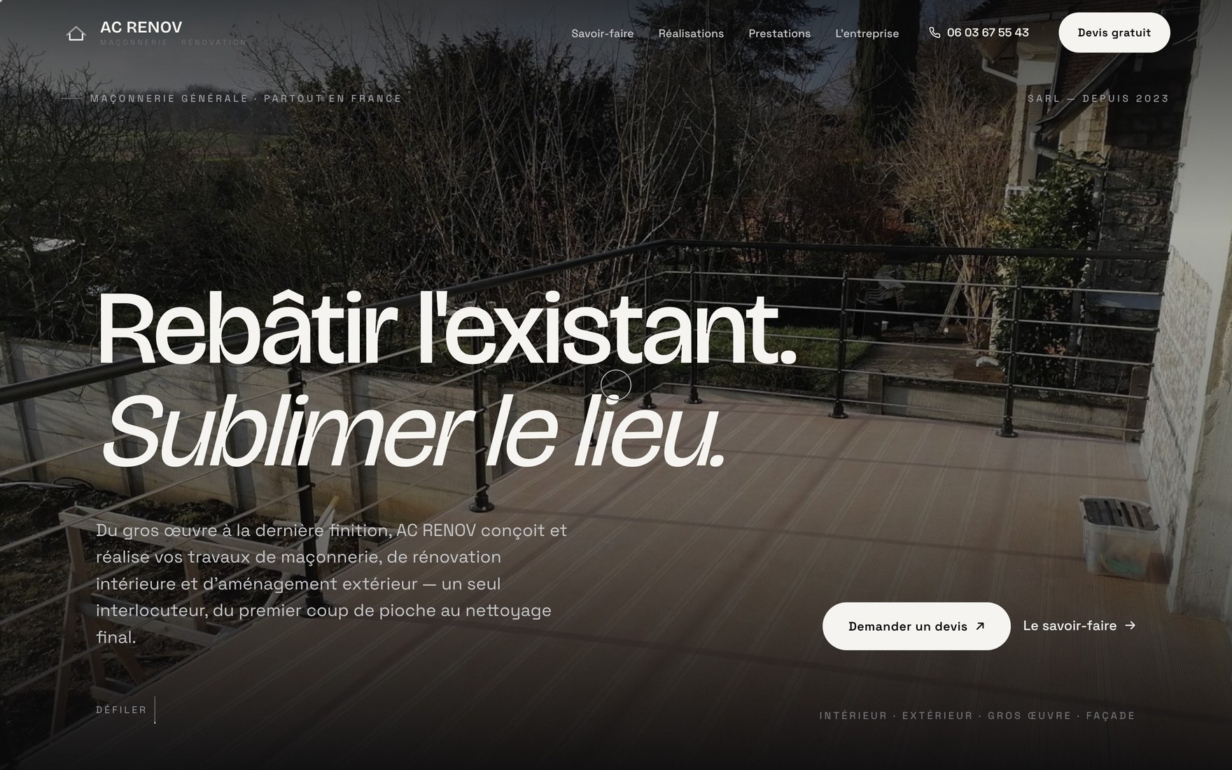 Aperçu du site AC Renov (rénovation) réalisé par Novellum