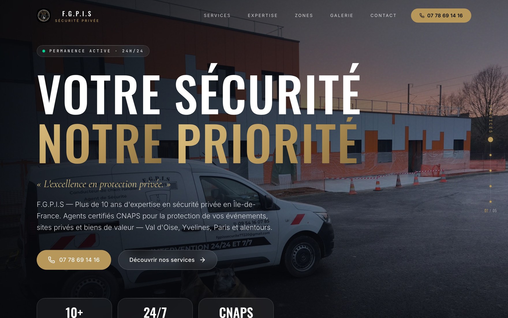 Aperçu du site FGPIS Sécurité réalisé par Novellum